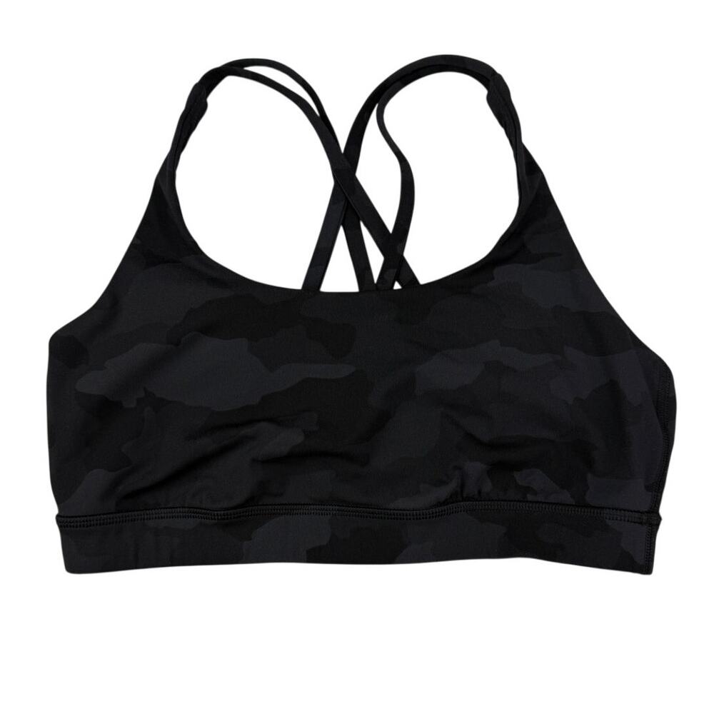 LULULEMON Energy Bra B–D Cup Size 8 Heritage 365 Camo Deep Coal Multi - Picture 2 of 5